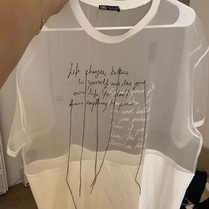 White top with organza